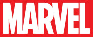 Marvel logo in white text on a red background