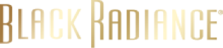 Gold 'Black Radiance' logo on a white background